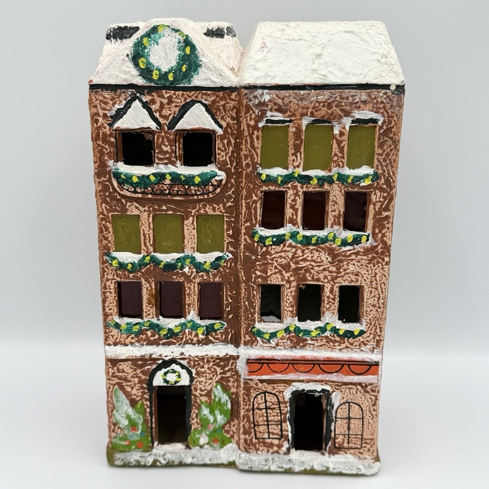 VTG‎ New Trends Christmas Village House Lighted Ceramic Japan Holiday Decor 9.5"